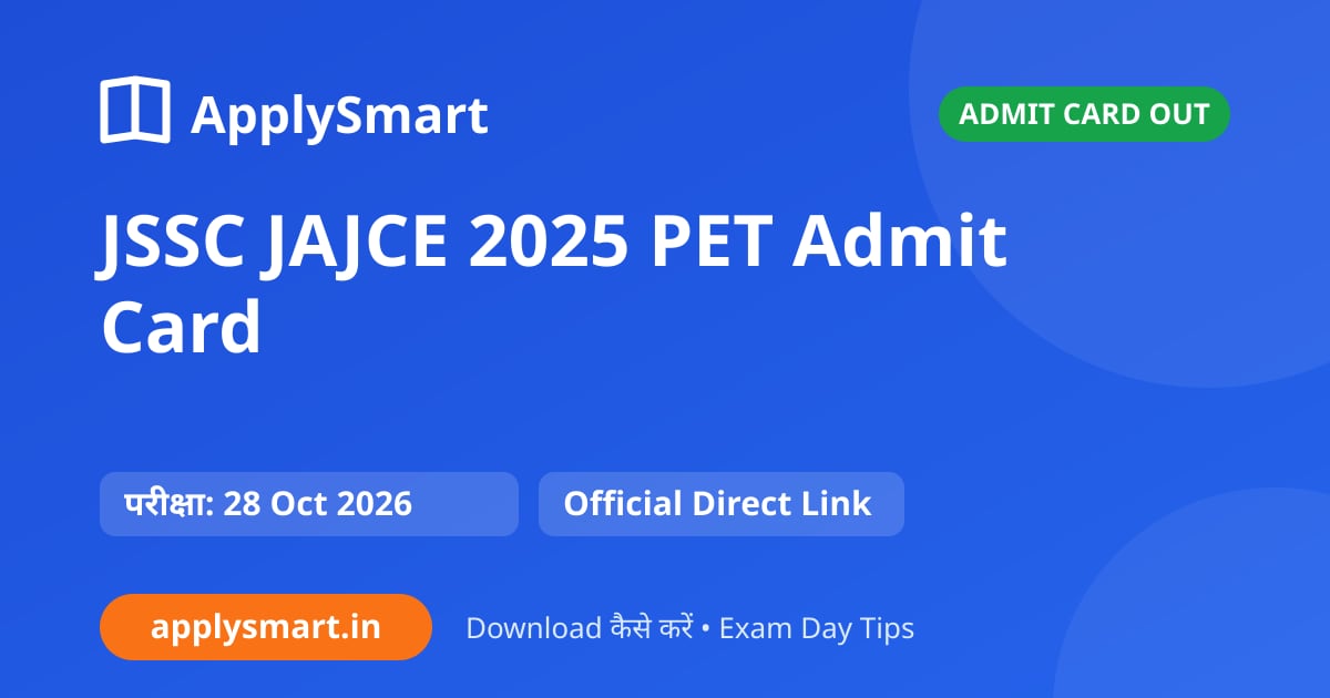 JSSC JAJCE 2025 PET Admit Card