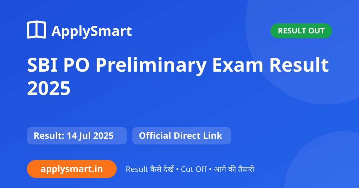 SBI PO Preliminary Exam Result 2025