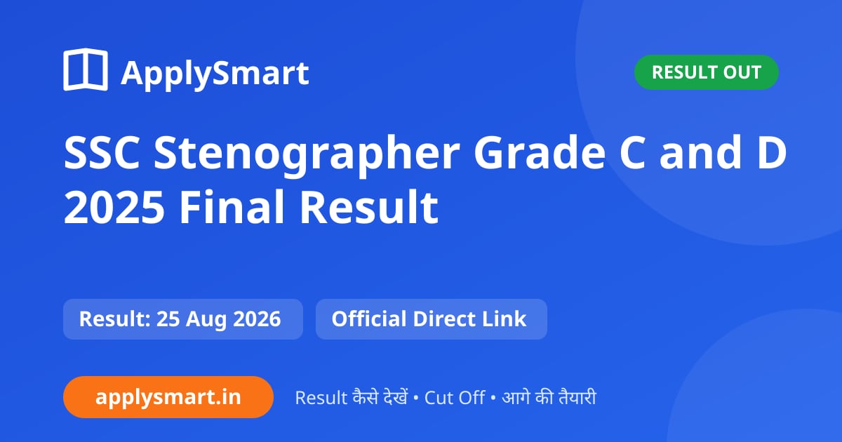SSC Stenographer Grade C and D 2025 Final Result